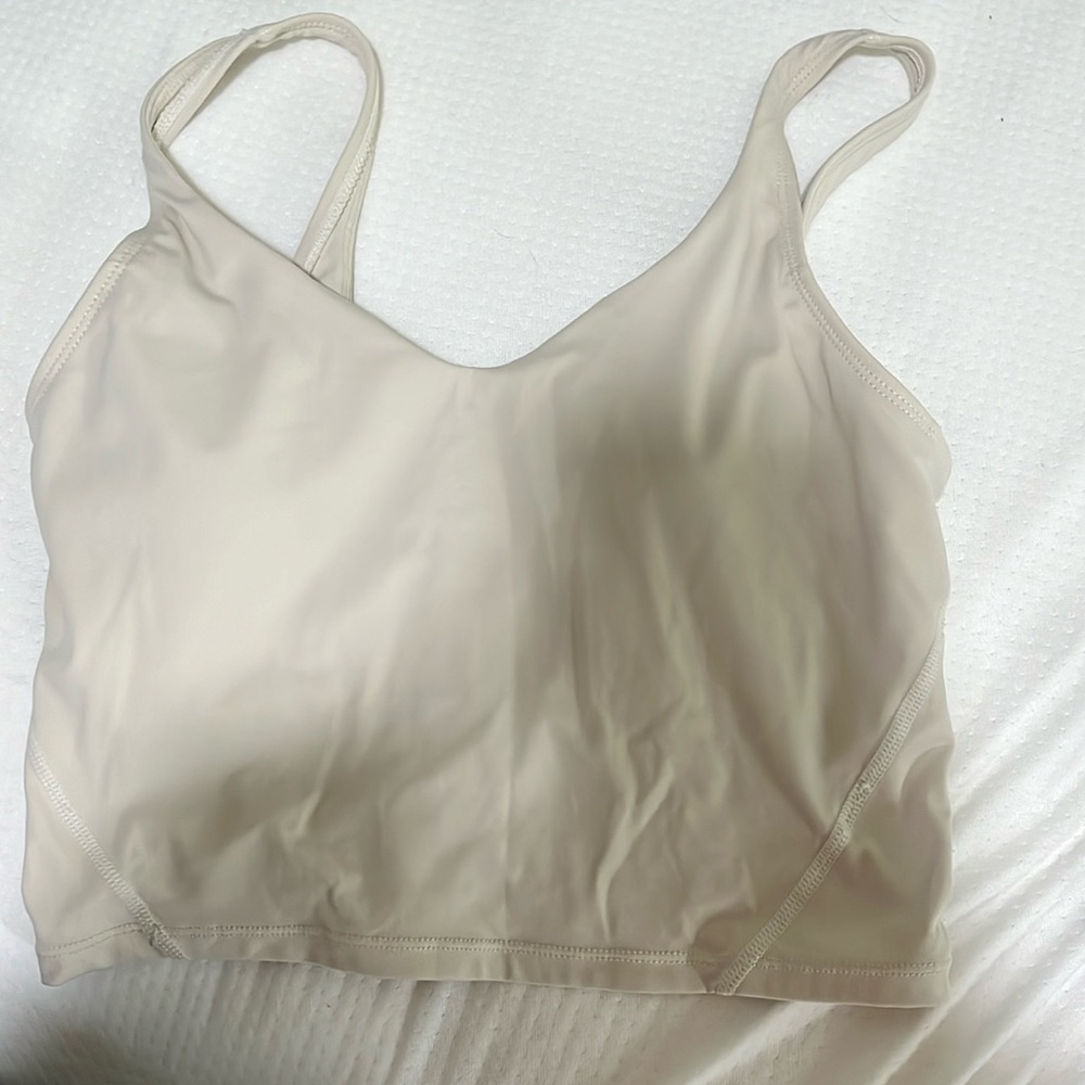 Cropped workout tank top with built in bra